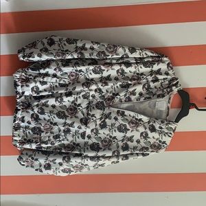 Light floral printed wind breaker